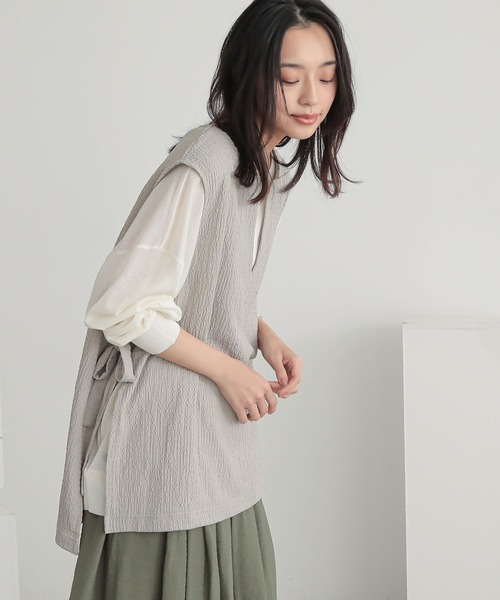 n'OrLABEL（ノアールレーベル）の「『脇リボンベスト』（ベスト・レディース・ブラック/グレイッシュベージュ・FREE）」の15枚目の写真