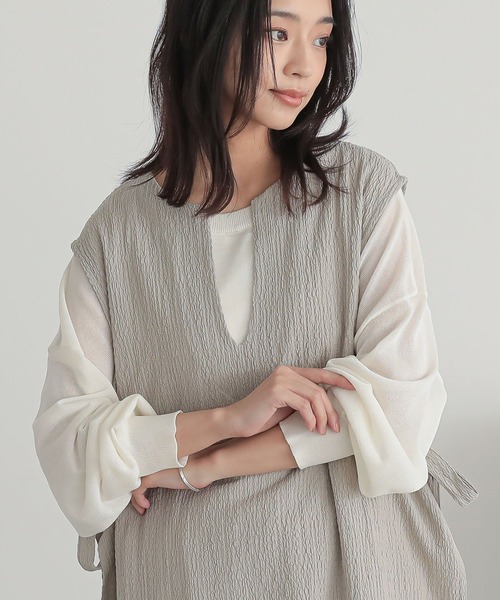 n'OrLABEL（ノアールレーベル）の「『脇リボンベスト』（ベスト・レディース・ブラック/グレイッシュベージュ・FREE）」の16枚目の写真