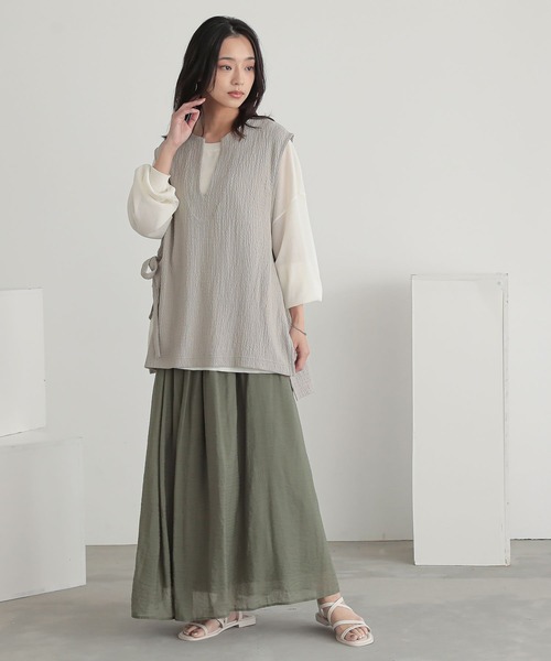 n'OrLABEL（ノアールレーベル）の「『脇リボンベスト』（ベスト・レディース・ブラック/グレイッシュベージュ・FREE）」の19枚目の写真