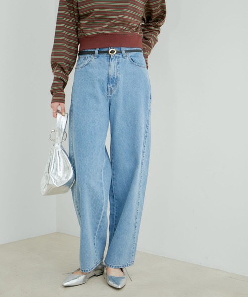 VIS（ビス）の「カーブデニムパンツ（デニムパンツ・レディース・ブルー系その他/サックスブルー・M/S）」の3枚目の写真