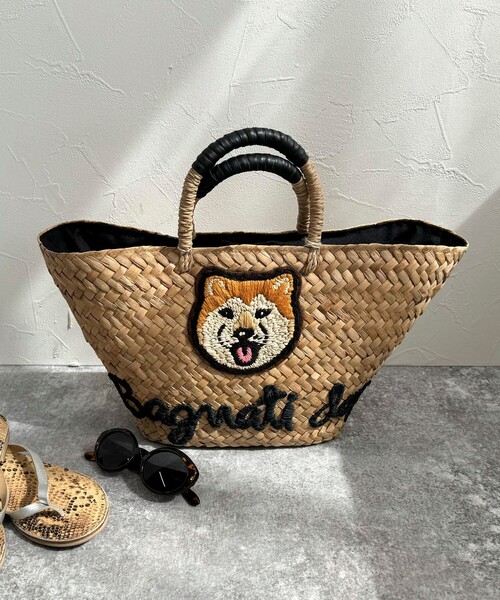 The Bagmati(ザバグマティ)の「【BAGMATI/バグマティ】アニマル刺しゅうかごバッグ(かごバッグ・レディース・イエロー系その他3/ピンク系その他3/ベージュ系その他3・FREE)」の4枚目の写真