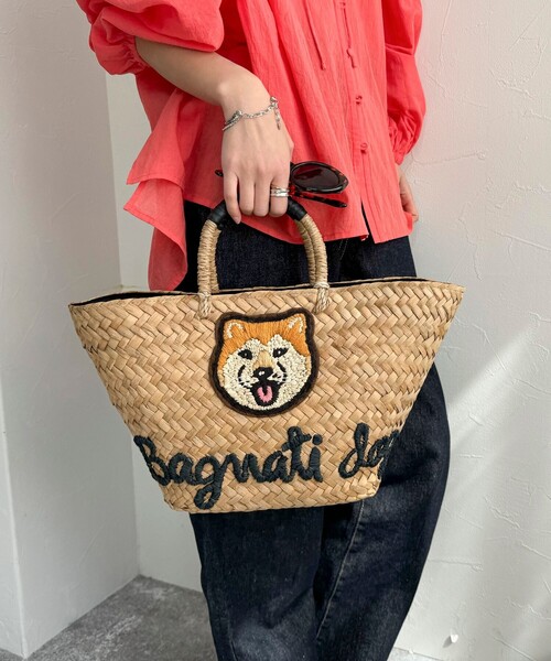 The Bagmati(ザバグマティ)の「【BAGMATI/バグマティ】アニマル刺しゅうかごバッグ(かごバッグ・レディース・イエロー系その他3/ピンク系その他3/ベージュ系その他3・FREE)」の5枚目の写真