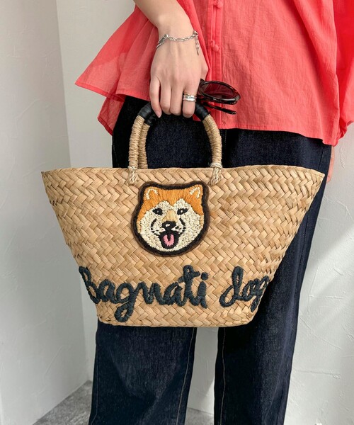 The Bagmati(ザバグマティ)の「【BAGMATI/バグマティ】アニマル刺しゅうかごバッグ(かごバッグ・レディース・イエロー系その他3/ピンク系その他3/ベージュ系その他3・FREE)」の6枚目の写真