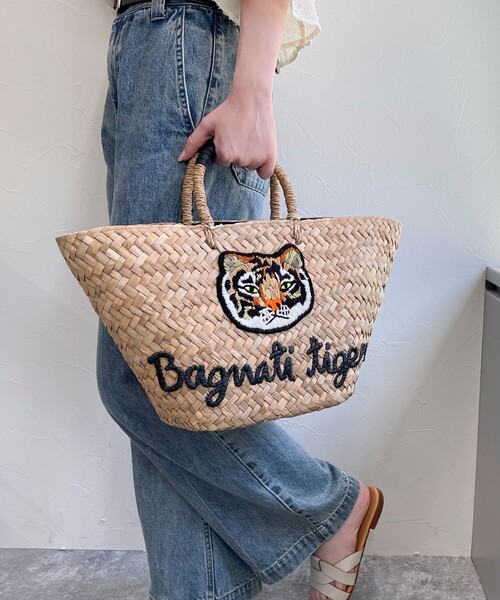 The Bagmati(ザバグマティ)の「【BAGMATI/バグマティ】アニマル刺しゅうかごバッグ(かごバッグ・レディース・イエロー系その他3/ピンク系その他3/ベージュ系その他3・FREE)」の15枚目の写真
