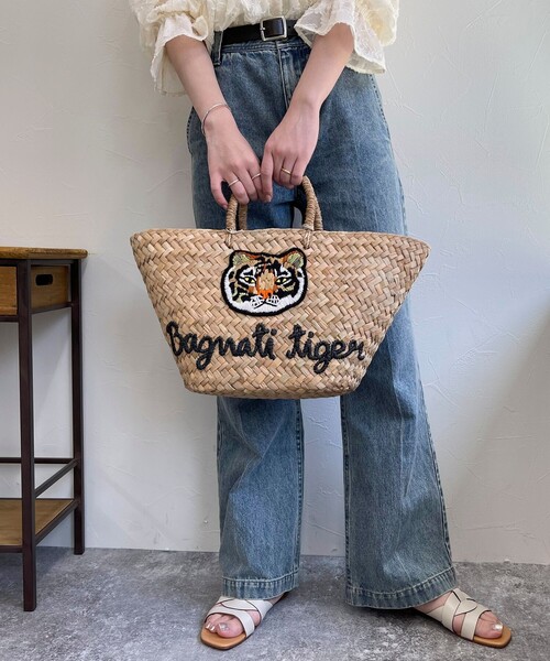 The Bagmati(ザバグマティ)の「【BAGMATI/バグマティ】アニマル刺しゅうかごバッグ(かごバッグ・レディース・イエロー系その他3/ピンク系その他3/ベージュ系その他3・FREE)」の14枚目の写真