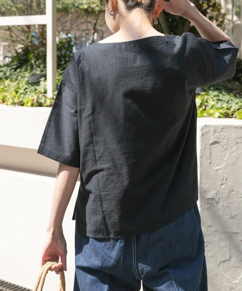 FORK&SPOON（フォークアンドスプーン）の「FORK&SPOON　シャドウラインプルオーバーブラウス（シャツ/ブラウス・レディース・ネイビー/アイボリー・1）」の8枚目の写真