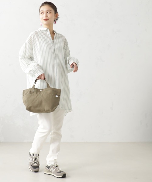 FOUND GOOD（ファウンドグッド）の「キャンバストートM（トートバッグ・レディース・ブラック/グレー系8/ブラウン系/グリーン系8/グレー系/アイボリー・FREE）」の17枚目の写真