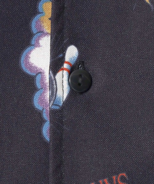 BEN DAVIS(ベンデイビス)の「BEN DAVIS/ベンデイビス INKED O/C SS SHIRT/オーバーサイズ 麻タッチ ポリオックス 総柄 オープンカラー 半袖シャツ/レディース メンズ(シャツ/ブラウス・メンズ・ブラック/ベージュ・M/L/XL)」の4枚目の写真