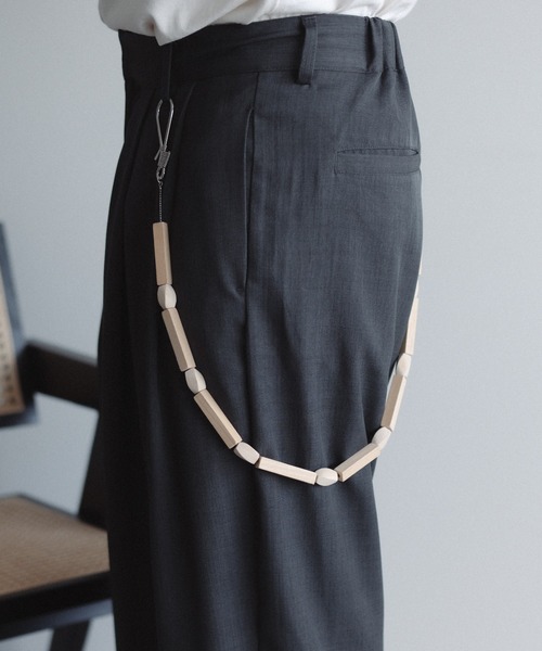 epnok（エプノック）の「ウッドウォレットチェーン（ウォレットチェーン・メンズ・ナチュラル/アイボリー・ONE SIZE）」の2枚目の写真