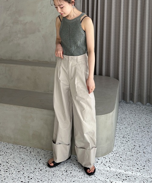 feepur（フェピュール）の「【ハンドウォッシャブル】透かしホルターネックニットタンク（ニット/セーター・レディース・ブラック/オリーブ/ベージュ・MEDIUM）」の22枚目の写真