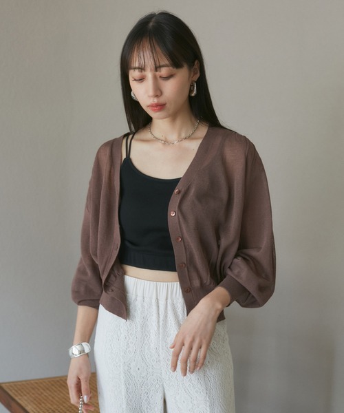 VIS(ビス)の「【洗える】ダブルストラップ短丈カップ付きキャミソール(キャミソール・レディース・ホワイト/ブラック/オフホワイト・FREE)」の12枚目の写真