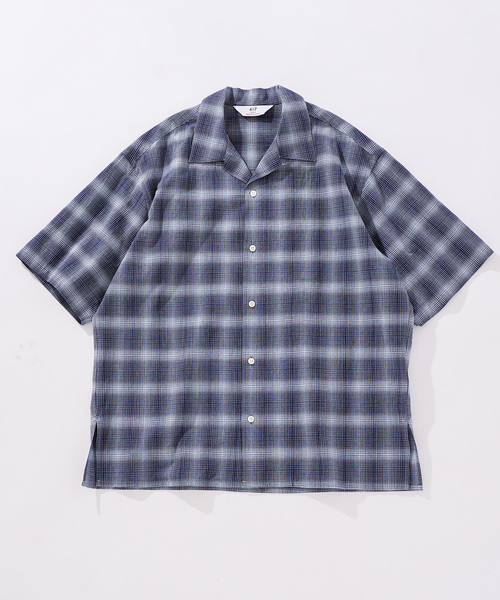 417 EDIFICE（フォーワンセブンエディフィス）の「LE JAPON Akita ワンピースカラーシャツ（シャツ/ブラウス・メンズ・ブルー系その他/レッド/ブラック/ブルー・MEDIUM/LARGE）」の2枚目の写真