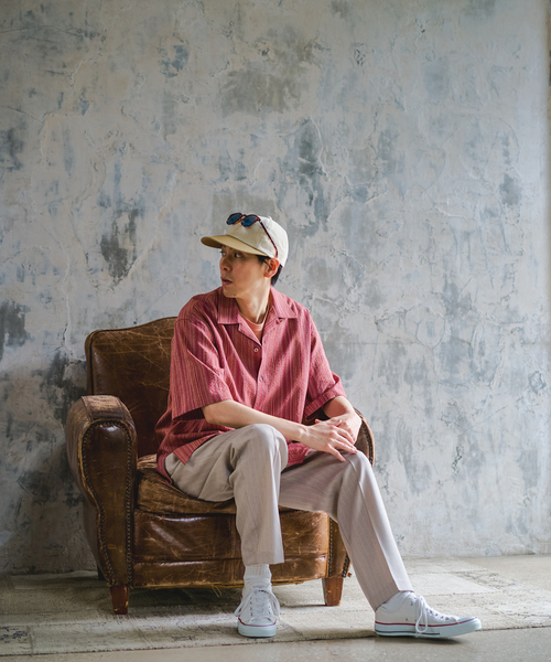 417 EDIFICE（フォーワンセブンエディフィス）の「LE JAPON Akita ワンピースカラーシャツ（シャツ/ブラウス・メンズ・ブルー系その他/レッド/ブラック/ブルー・MEDIUM/LARGE）」の6枚目の写真