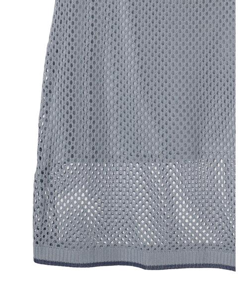 CRAFT STANDARD BOUTIQUE（クラフトスタンダードブティック）の「配色メッシュニットスカート（スカート・レディース・アイボリー/ブラック/グレイッシュブルー・FREE）」の7枚目の写真