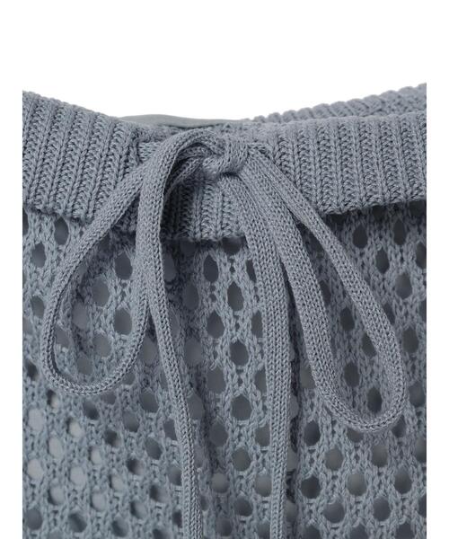 CRAFT STANDARD BOUTIQUE（クラフトスタンダードブティック）の「配色メッシュニットスカート（スカート・レディース・アイボリー/ブラック/グレイッシュブルー・FREE）」の9枚目の写真