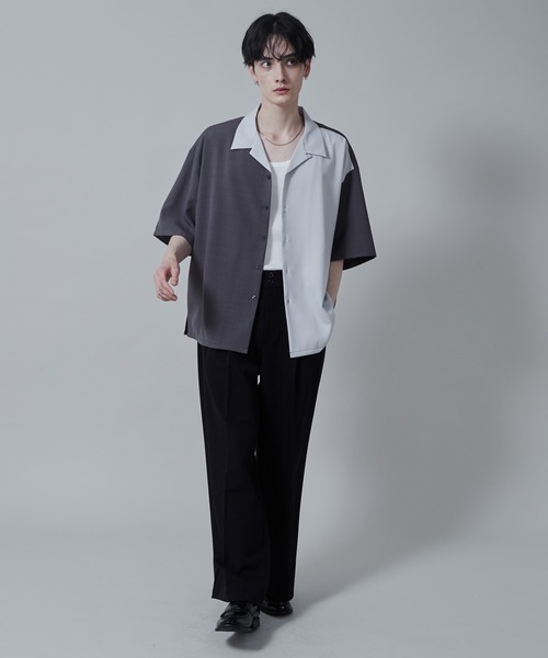 LUCY（ルーシー）の「LUCY/カラーブロックオープンカラーシャツ（シャツ/ブラウス・メンズ・ダークグレー/ベージュ・LARGE/MEDIUM）」の14枚目の写真