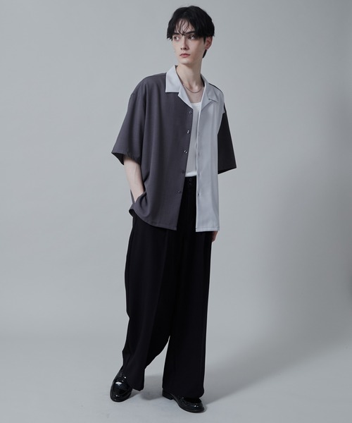 LUCY（ルーシー）の「LUCY/カラーブロックオープンカラーシャツ（シャツ/ブラウス・メンズ・ダークグレー/ベージュ・LARGE/MEDIUM）」の22枚目の写真