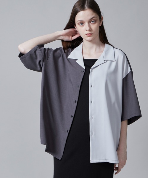 LUCY（ルーシー）の「LUCY/カラーブロックオープンカラーシャツ（シャツ/ブラウス・メンズ・ダークグレー/ベージュ・LARGE/MEDIUM）」の13枚目の写真