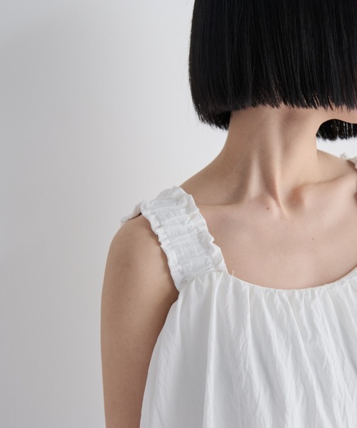 MERLOT（メルロー）の「ティアードクロップドビスチェ（タンクトップ・レディース・ホワイト/ブラック・FREE）」の19枚目の写真