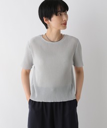 LEPSIM | ラメリブ5分袖クルー　126522(Tシャツ/カットソー)