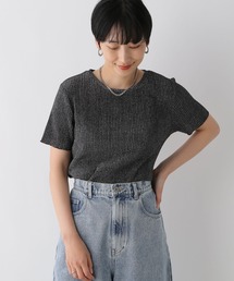 LEPSIM | ラメリブ5分袖クルー 126522(Tシャツ/カットソー)