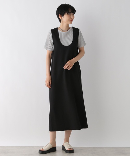 LEPSIM（レプシィム）の「ラメリブ5分袖クルー　126522（Tシャツ/カットソー・レディース・ライトグレー/ブラック・FREE）」の13枚目の写真