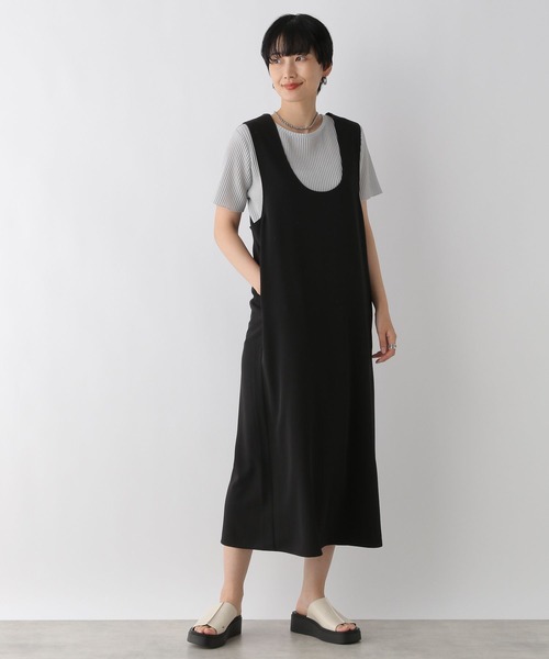 LEPSIM（レプシィム）の「ラメリブ5分袖クルー　126522（Tシャツ/カットソー・レディース・ライトグレー/ブラック・FREE）」の14枚目の写真