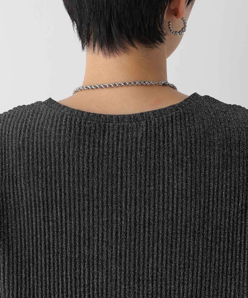 LEPSIM（レプシィム）の「ラメリブ5分袖クルー　126522（Tシャツ/カットソー・レディース・ライトグレー/ブラック・FREE）」の21枚目の写真