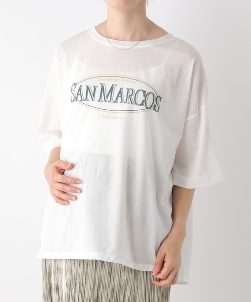 LEPSIM(レプシィム)の「【産前・産後対応】マタニティ/シアーロゴプリントTシャツ 127582(マタニティウェア/グッズ・レディース・ブルー/オフホワイト/ブラック・FREE)」の10枚目の写真