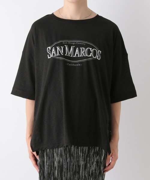 LEPSIM(レプシィム)の「【産前・産後対応】マタニティ/シアーロゴプリントTシャツ 127582(マタニティウェア/グッズ・レディース・ブルー/オフホワイト/ブラック・FREE)」の20枚目の写真