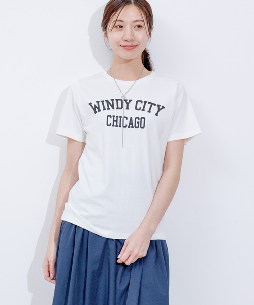 Jayro(ジャイロ)の「天竺ロゴプリントTシャツ(Tシャツ/カットソー・レディース・チャコールグレー/グレー/ライトグレー/グレー系その他/ホワイト系その他/ホワイト系その他2・FREE)」の1枚目の写真
