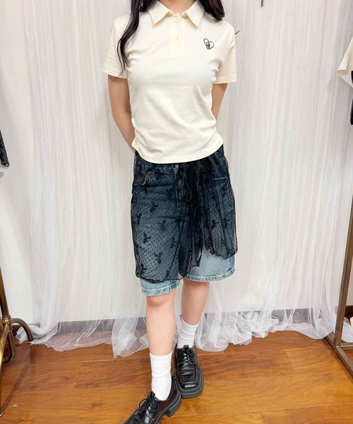 NACHE ハートブレードフーディーTシャツ セール】 ワンポイントハート刺繍半袖Tシャツ （Tシャツ