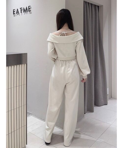 EATME（イートミー）の「オフショルパーカーデザインTOP（セットアップ可能）（パーカー・レディース・ネイビー/ブラック/アイボリー・FREE）」の18枚目の写真