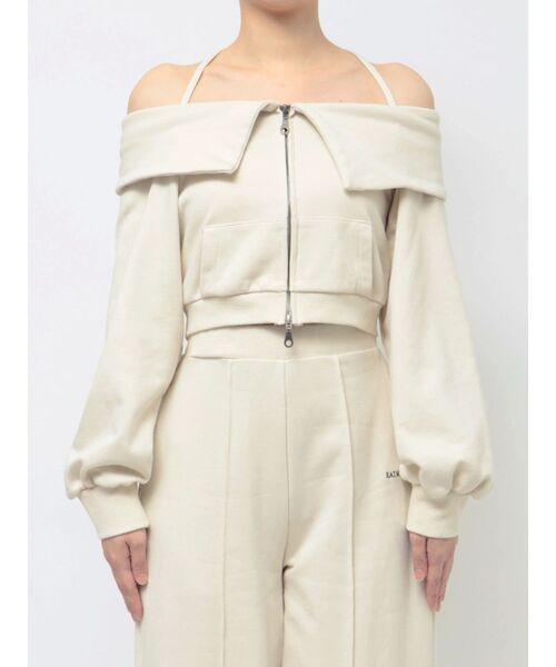 EATME（イートミー）の「オフショルパーカーデザインTOP（セットアップ可能）（パーカー・レディース・ネイビー/ブラック/アイボリー・FREE）」の20枚目の写真