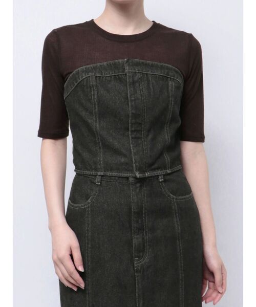 LAGUNAMOON（ラグナムーン）の「デニムビスチェ（ベスト・レディース・ブラック/インディゴブルー・FREE）」の3枚目の写真