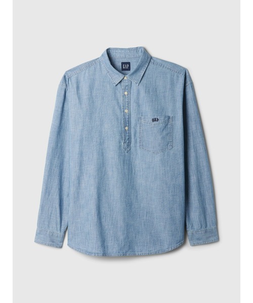 GAP（ギャップ）の「Gapロゴ プルオーバー シャンブレーシャツ（シャツ