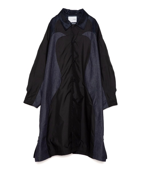 yoshiokubo(ヨシオクボ)の「yoshiokubo ヨシオクボ / LAYER SLEEVE COAT レイヤースリーブコート / YKF24511(ステンカラーコート・メンズ・ブラック・2/3)」の1枚目の写真