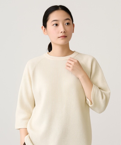 JEMORGAN(ジェーイーモーガン)の「【JEMORGAN / ジェーイーモーガン】ワッフル7分袖ラグランラウンドTシャツ(Tシャツ/カットソー・メンズ・カーキ/ネイビー/ブラック/ホワイト/杢グレー/ナチュラル/グリーン/サックスブルー/マスタード/モカ・M/L/XL/S)」の5枚目の写真