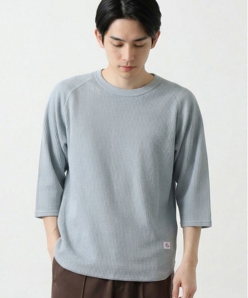 JEMORGAN(ジェーイーモーガン)の「【JEMORGAN / ジェーイーモーガン】ワッフル7分袖ラグランラウンドTシャツ(Tシャツ/カットソー・メンズ・カーキ/ネイビー/ブラック/ホワイト/杢グレー/ナチュラル/グリーン/サックスブルー/マスタード/モカ・M/L/XL/S)」の9枚目の写真