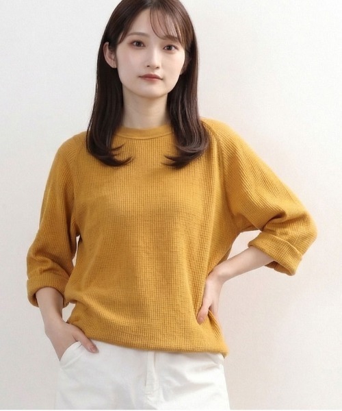 JEMORGAN(ジェーイーモーガン)の「【JEMORGAN / ジェーイーモーガン】ワッフル7分袖ラグランラウンドTシャツ(Tシャツ/カットソー・メンズ・カーキ/ネイビー/ブラック/ホワイト/杢グレー/ナチュラル/グリーン/サックスブルー/マスタード/モカ・M/L/XL/S)」の10枚目の写真