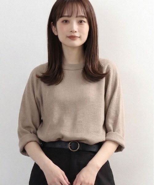JEMORGAN(ジェーイーモーガン)の「【JEMORGAN / ジェーイーモーガン】ワッフル7分袖ラグランラウンドTシャツ(Tシャツ/カットソー・メンズ・カーキ/ネイビー/ブラック/ホワイト/杢グレー/ナチュラル/グリーン/サックスブルー/マスタード/モカ・M/L/XL/S)」の4枚目の写真