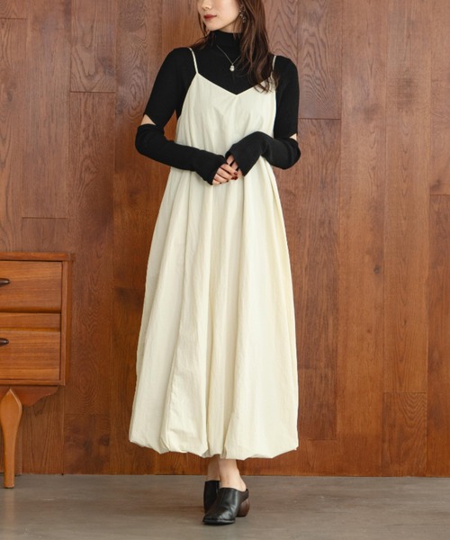 hinari（ヒナリ）の「バルーンシルエットワンピース（ワンピース・レディース・アイボリー/ブラック・FREE/SMALL）」の20枚目の写真