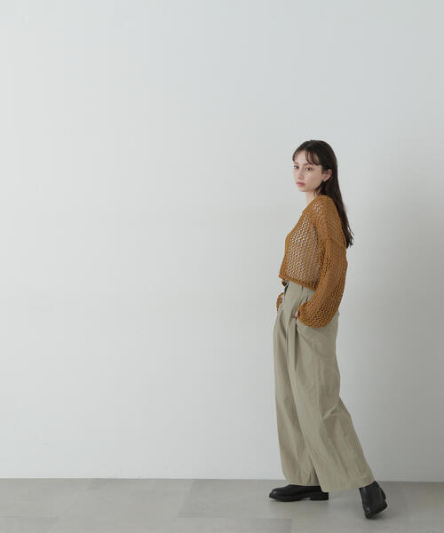 【セール】ナイロンタックワイドパンツ（その他パンツ）｜NATURAL BEAUTY BASIC（ナチュラルビューティーベーシック）