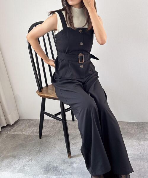 INGNI（イング）の「【WEB限定】ビスチェ＋パンツ／セットアップ（サロペット/オーバーオール・レディース・グレー/ブラック・M）」の14枚目の写真