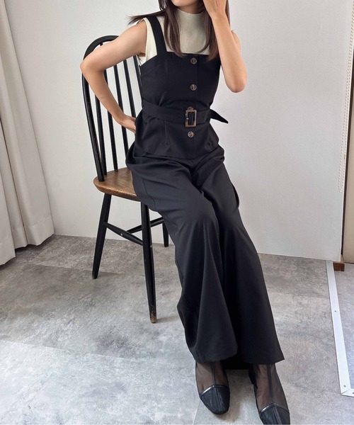 INGNI（イング）の「【WEB限定】ビスチェ＋パンツ／セットアップ（サロペット/オーバーオール・レディース・グレー/ブラック・M）」の22枚目の写真