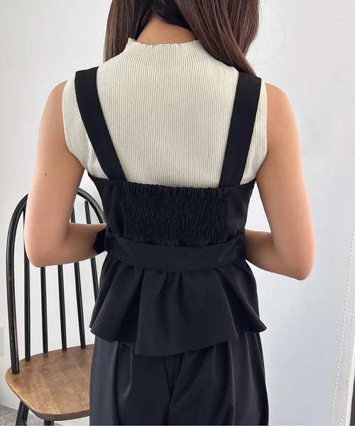 INGNI（イング）の「【WEB限定】ビスチェ＋パンツ／セットアップ（サロペット/オーバーオール・レディース・グレー/ブラック・M）」の20枚目の写真