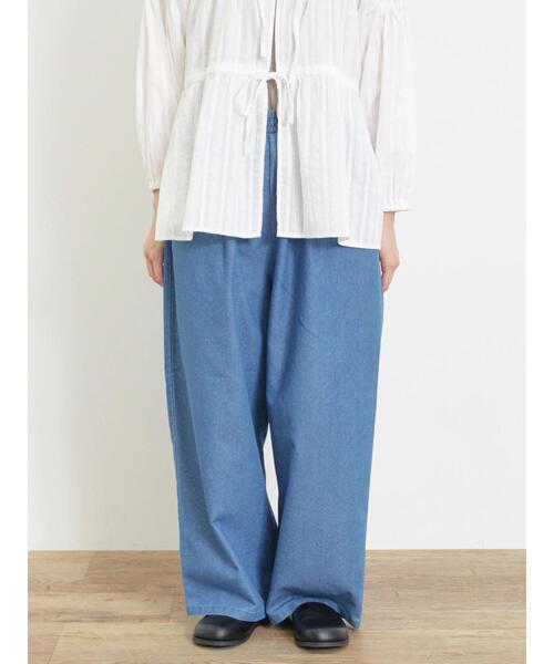 Samansa Mos2（サマンサ モスモス）の「【M/Lサイズ】デニムイージーストレートパンツ（その他パンツ・レディース・ブルー/ネイビー・M/L）」の21枚目の写真