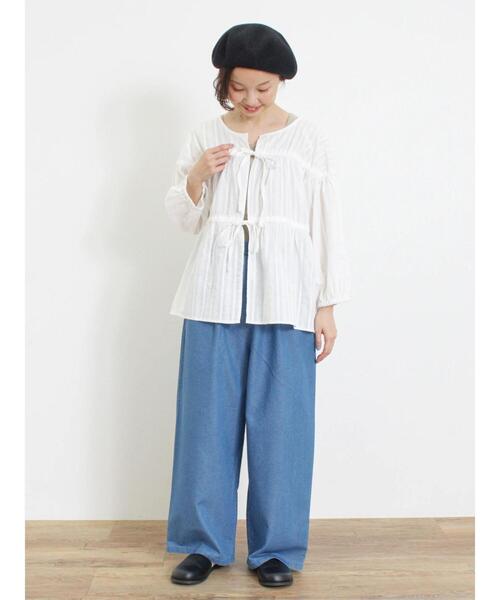 Samansa Mos2（サマンサ モスモス）の「【M/Lサイズ】デニムイージーストレートパンツ（その他パンツ・レディース・ブルー/ネイビー・M/L）」の22枚目の写真