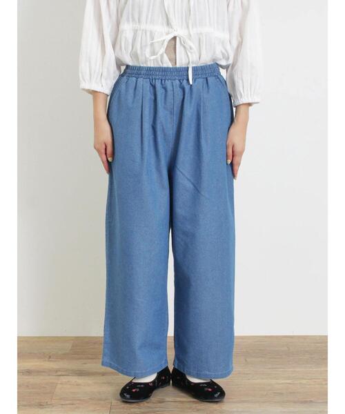 Samansa Mos2（サマンサ モスモス）の「【M/Lサイズ】デニムイージーストレートパンツ（その他パンツ・レディース・ブルー/ネイビー・M/L）」の3枚目の写真