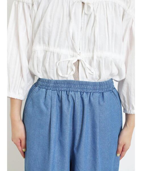 Samansa Mos2（サマンサ モスモス）の「【M/Lサイズ】デニムイージーストレートパンツ（その他パンツ・レディース・ブルー/ネイビー・M/L）」の6枚目の写真